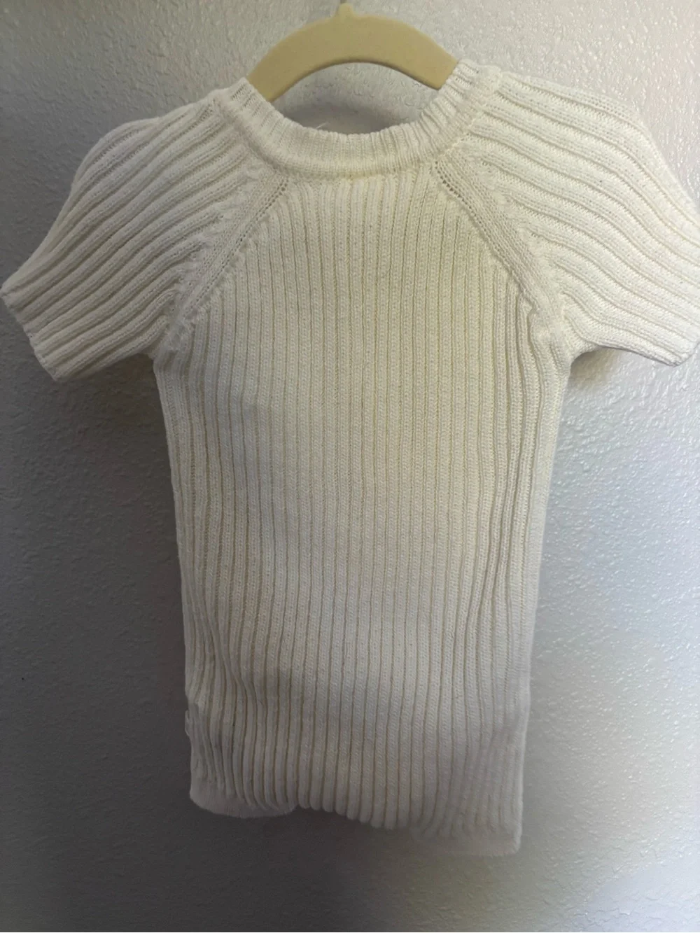 Snug Cream Ribbed Short-Sleeve Button-Front Baby Romper